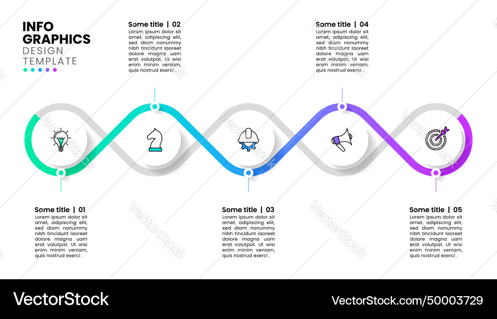 Infographic template 5 connected circles in a row Infographic template 5 connected circles in a row vector image