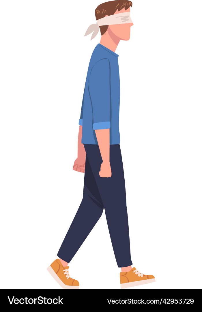 Man Following with Blindfold vector image