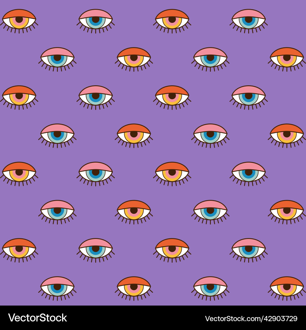 Modern esoteric abstract seamless pattern in 1970s Modern esoteric abstract seamless pattern in 1970s vector image