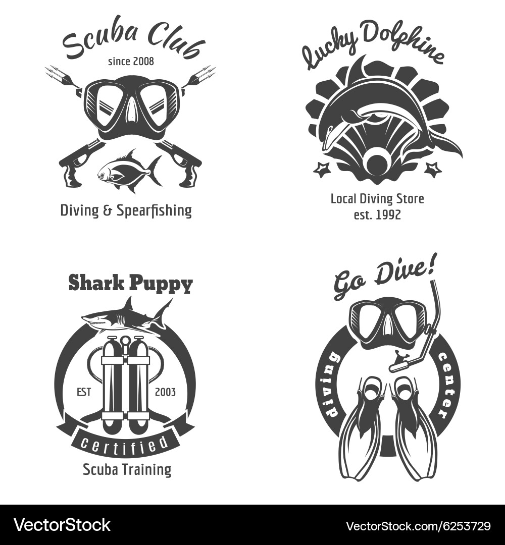 Scuba Diving Club Logos vector image