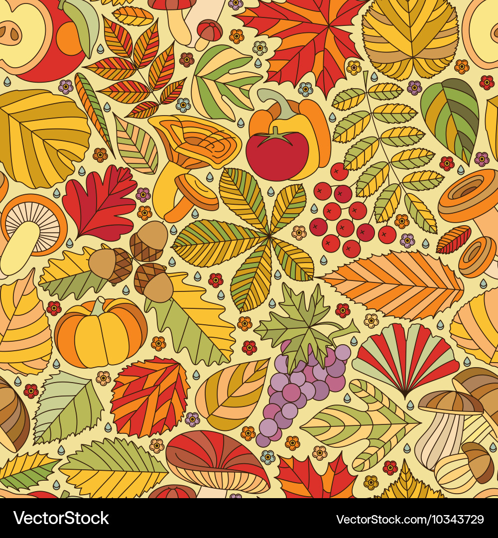 Seamless pattern with tree leaves vector image