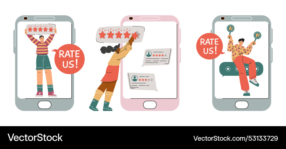 Service rating from a mobile Service rating from a mobile Vector Image