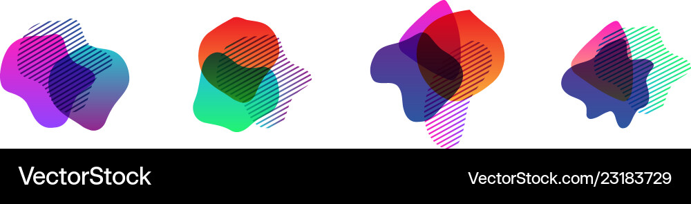 Set of abstract modern graphic elements gradient Set of abstract modern graphic elements gradient vector image