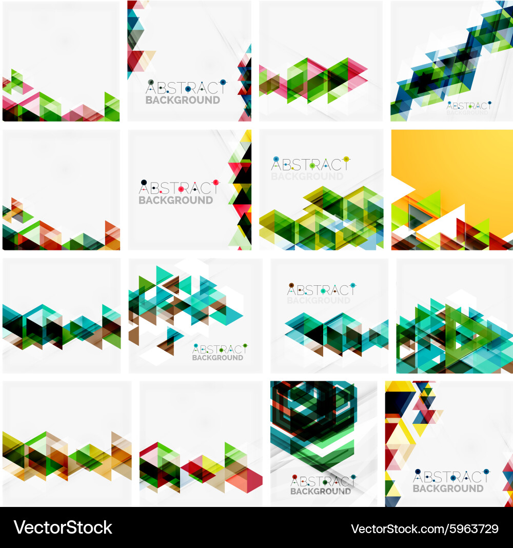 Set of triangle geometric abstract backgrounds Vector Image