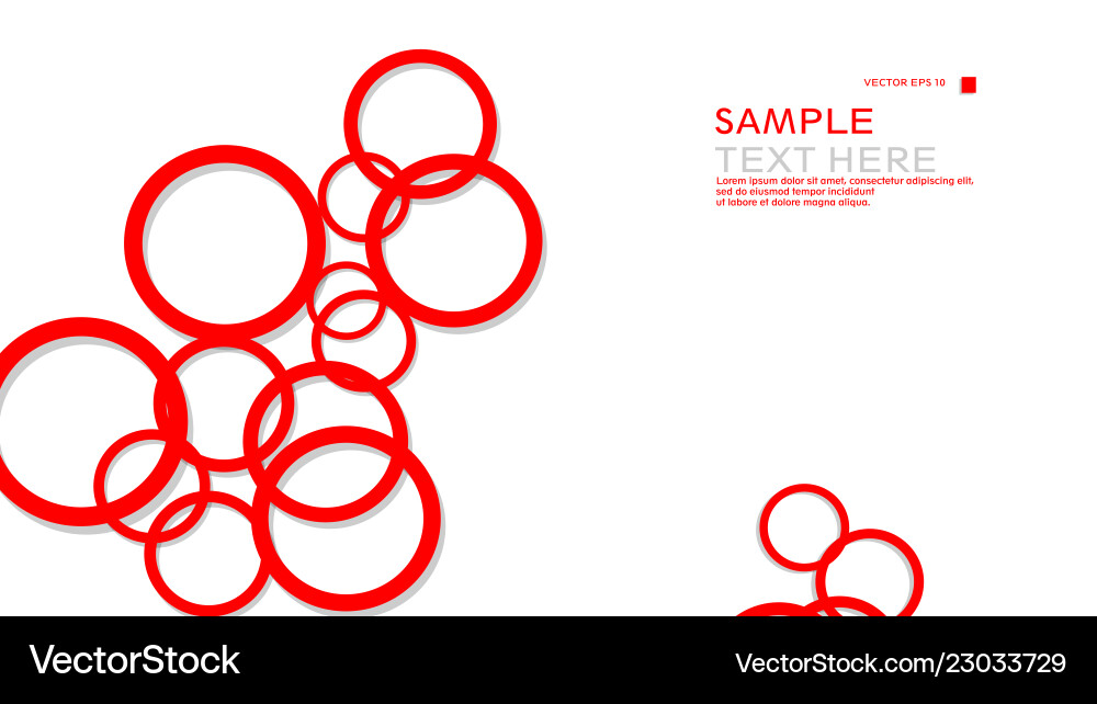 Simple circles background with color red Vector Image