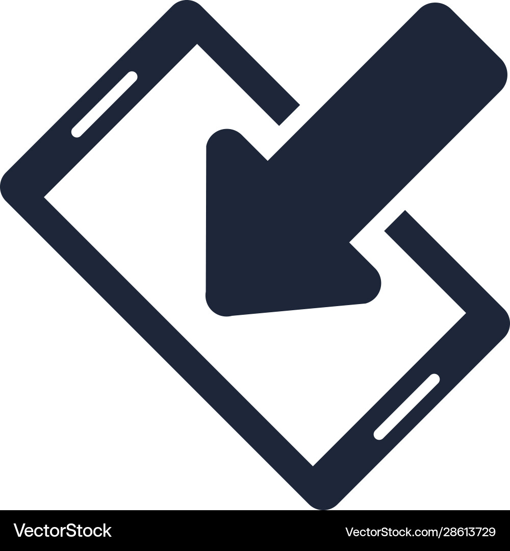 Smartphone device with arrow index vector image