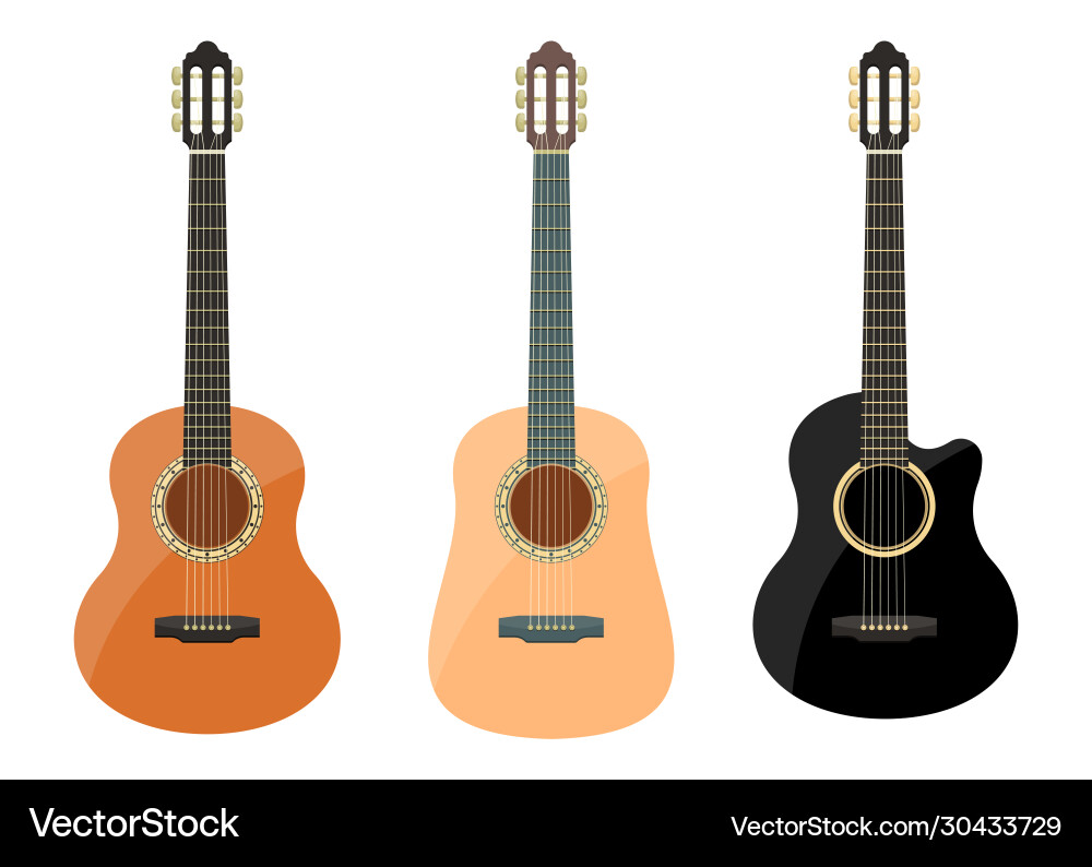 Stylish classical guitar Royalty Free Vector Image
