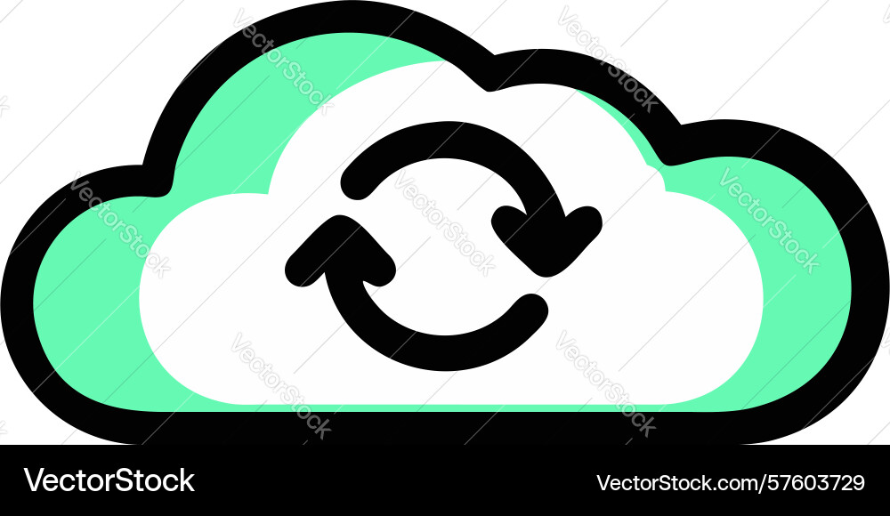Successful cloud sync icon design generative ai vector image