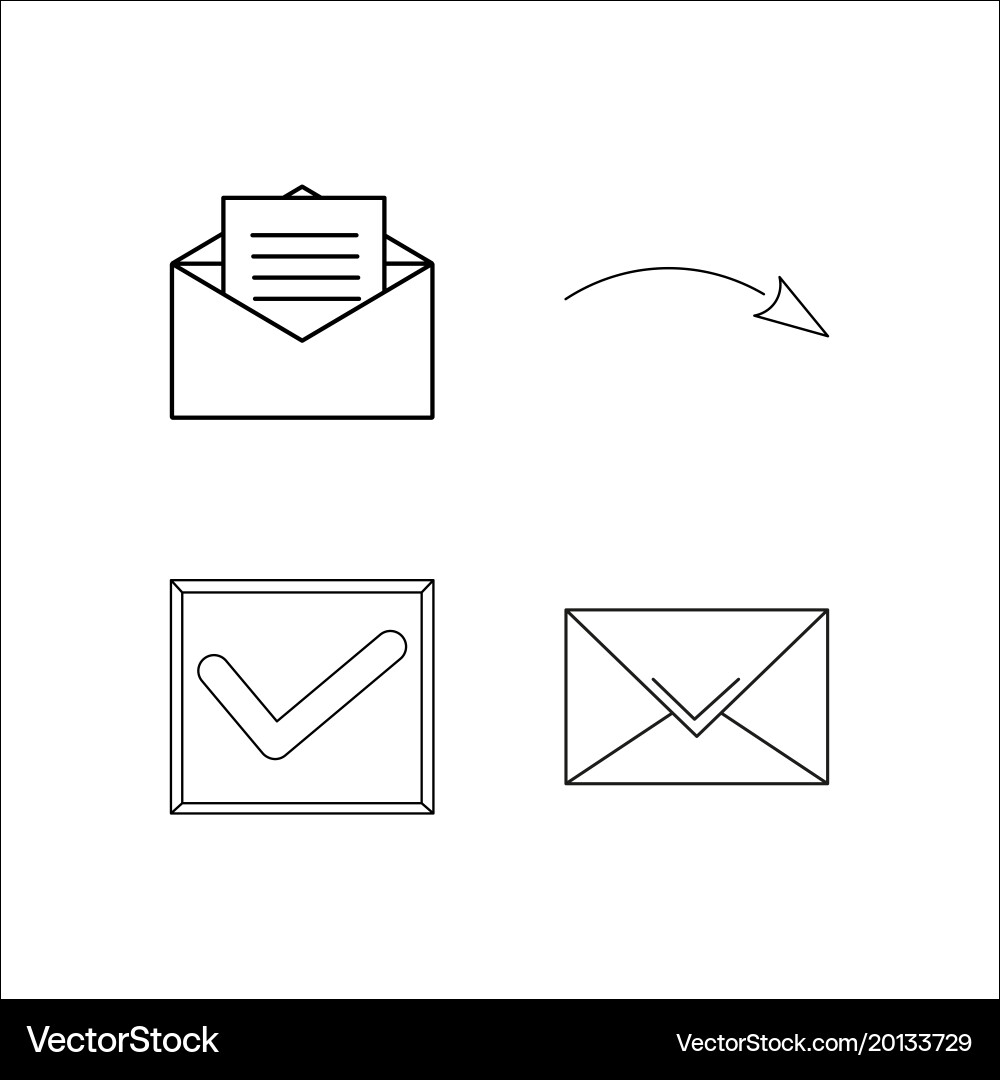 Web simple linear icon setsimple outline icons vector image