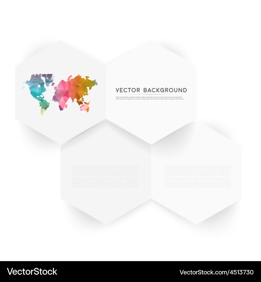 Abstract color 3d hexagonal Vector Image