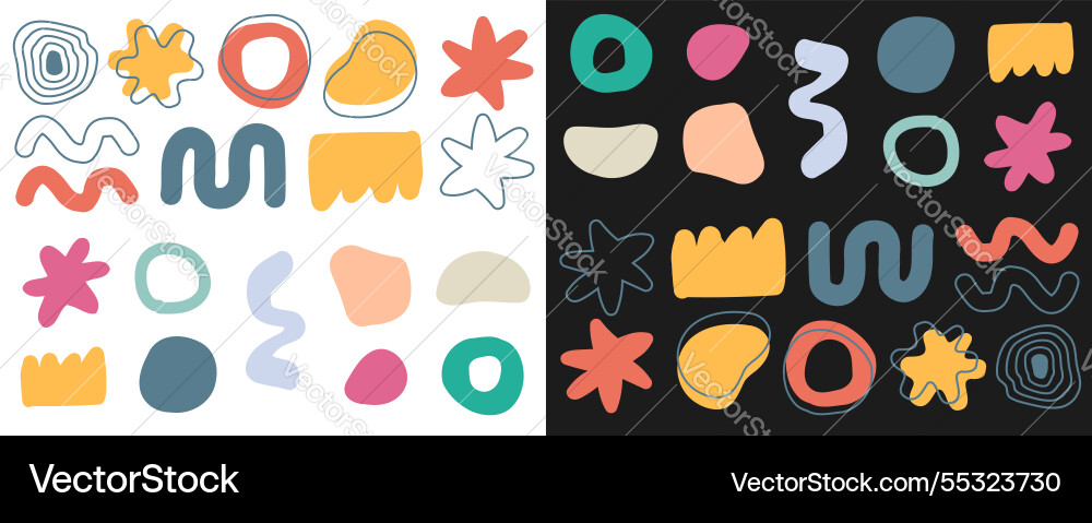 Abstract doodle kids childish style shapes Abstract doodle kids childish style shapes vector image