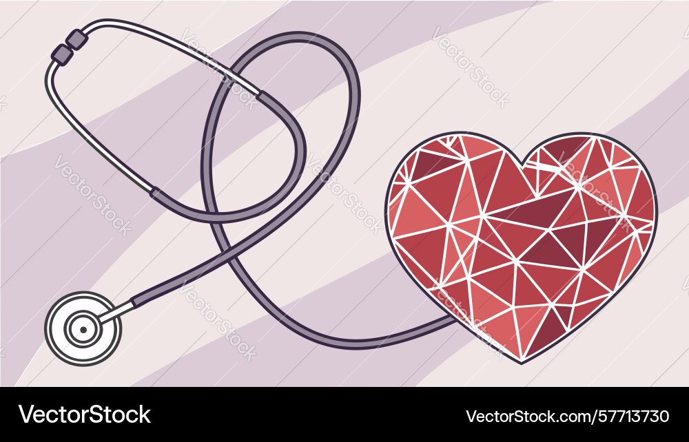 Abstract heart with geometric patterns Vector Image