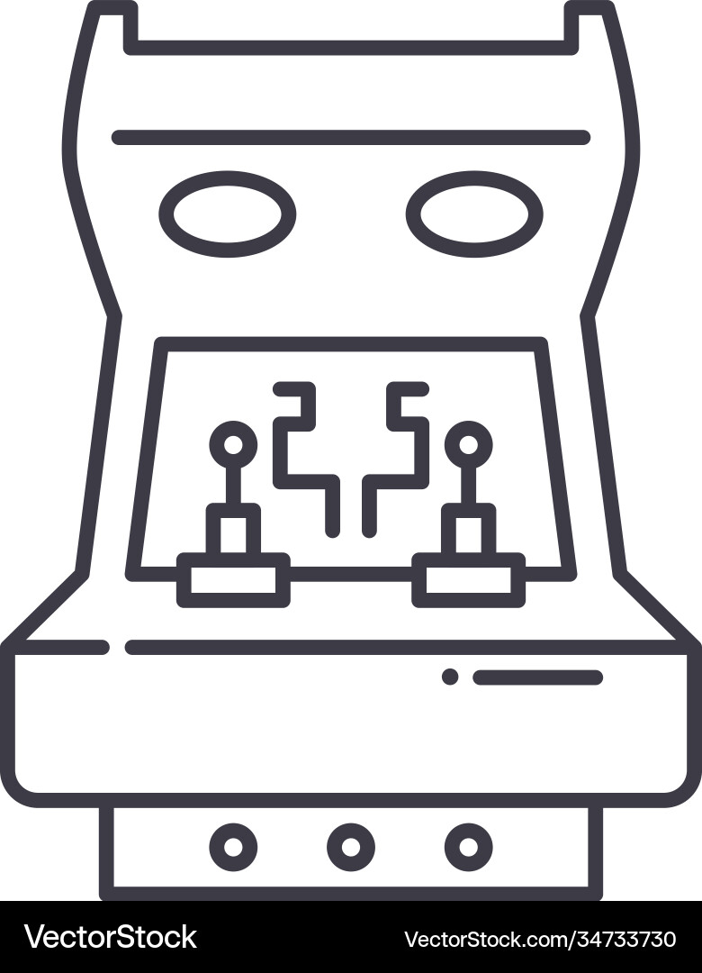 Arcade game concept icon linear isolated Vector Image