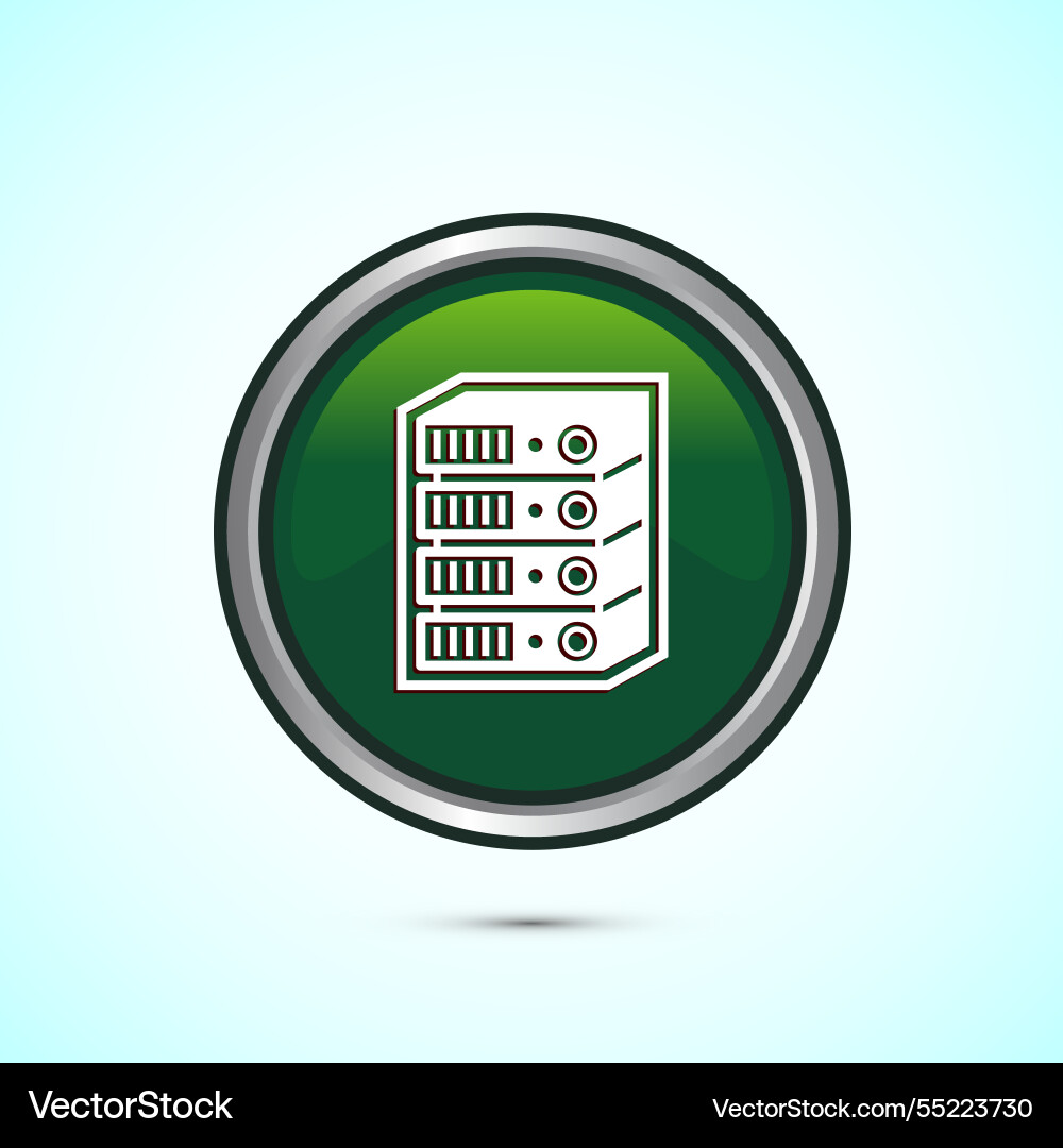 Data center icon design computer server Data center icon design computer server vector image