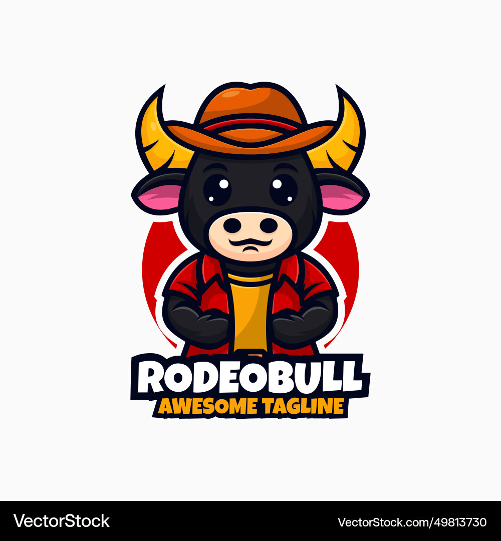 Logo Rodeo Stier Maskottchen Stil Logo Rodeo Stier Maskottchen Stil vektorbild