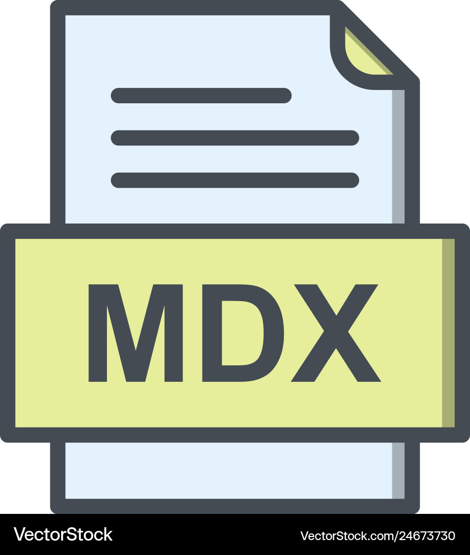 Mdx file document icon vector image