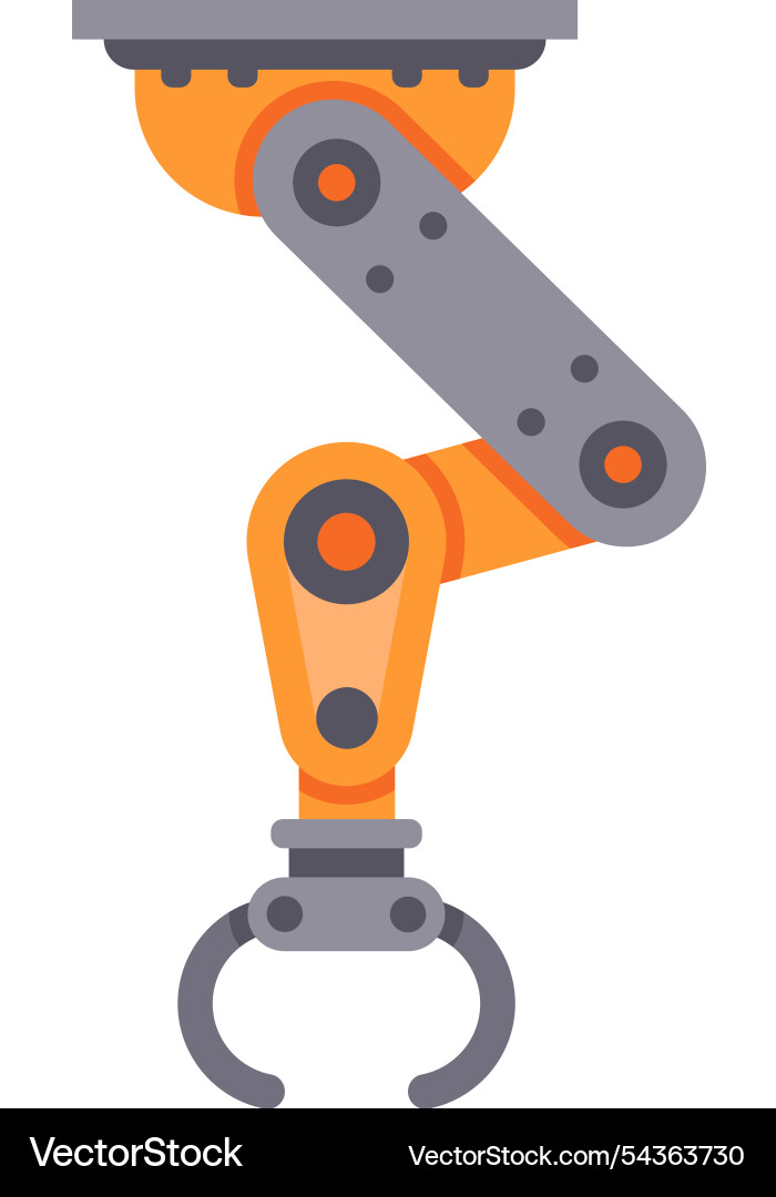 Modern robotic arm is picking up an object Modern robotic arm is picking up an object vector image