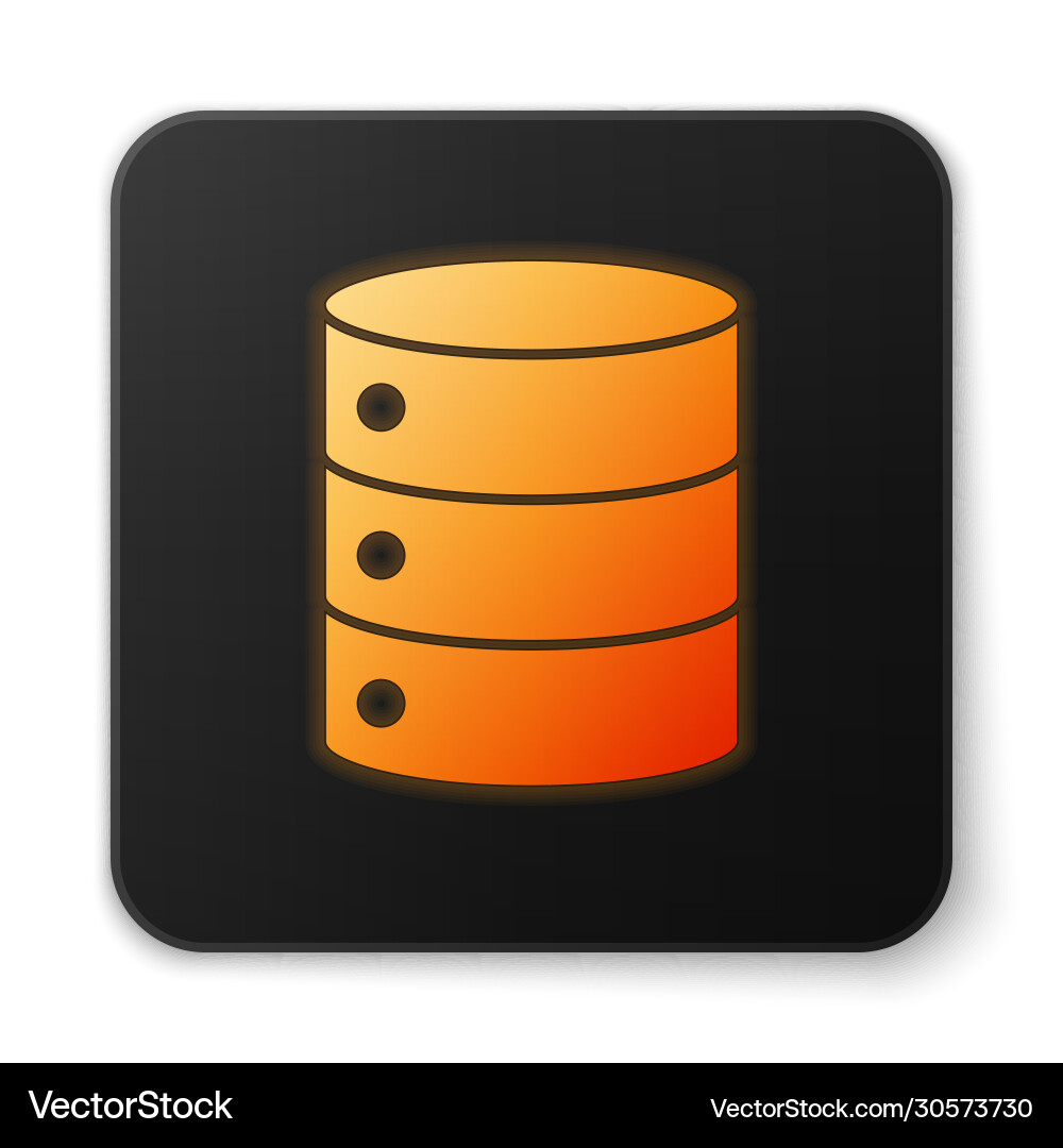 Orange glowing neon server data web hosting icon Orange glowing neon server data web hosting icon vector image