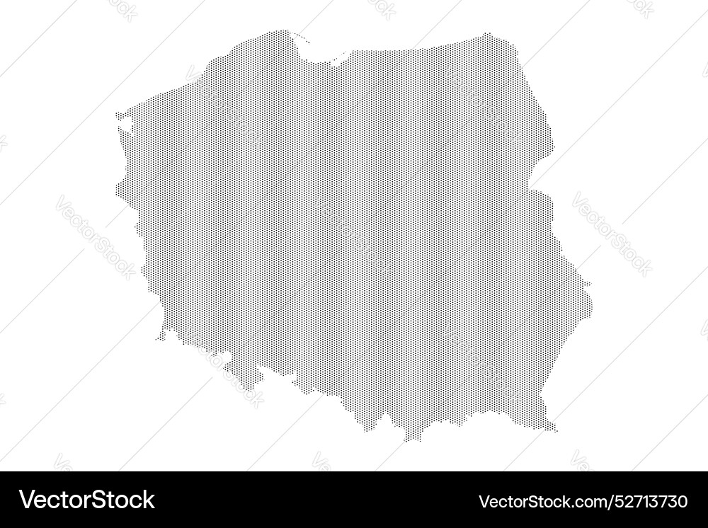 Poland map with dotted pattern vector image