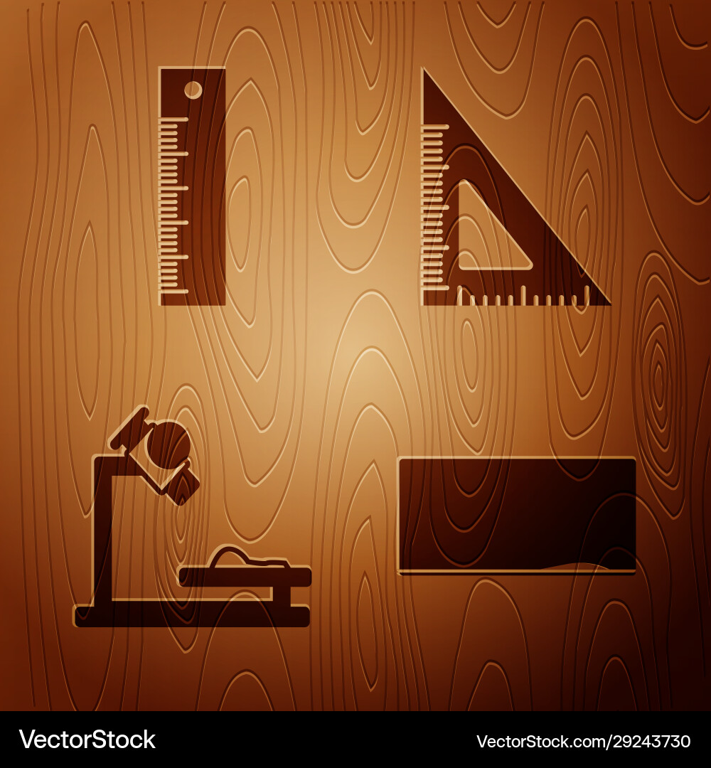 Set chalkboard ruler microscope and triangular vector image