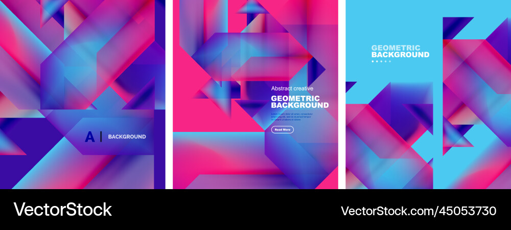 Set of abstract backgrounds overlapping geometric Set of abstract backgrounds overlapping geometric vector image