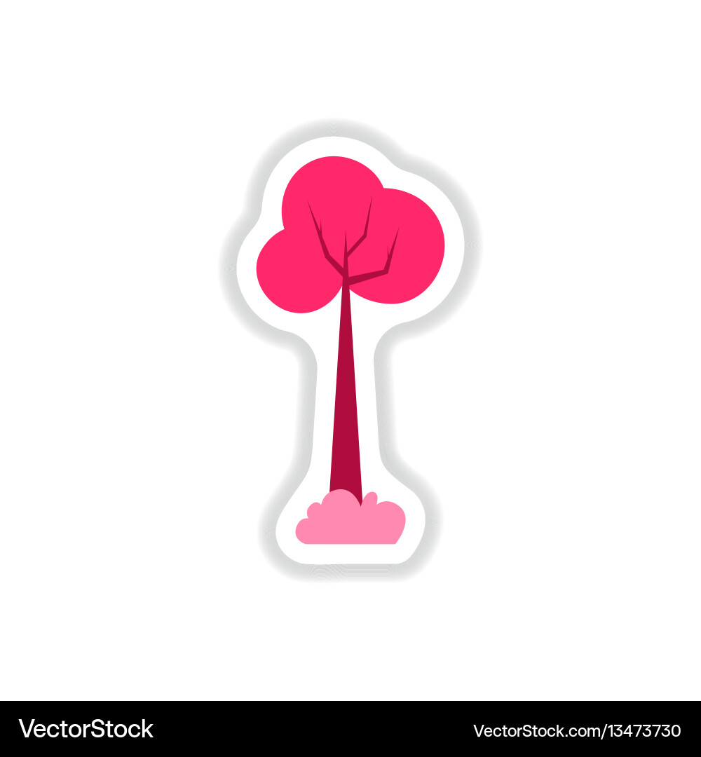 Set of labels with shadow tree icon Set of labels with shadow tree icon vector image