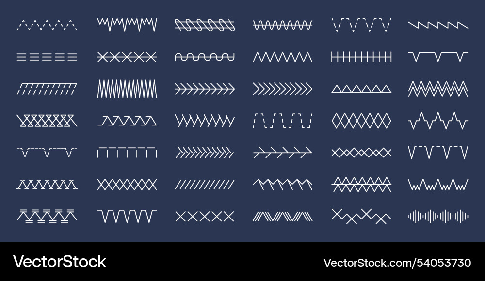 Sewing stitches structures and different types Sewing stitches structures and different types vector image