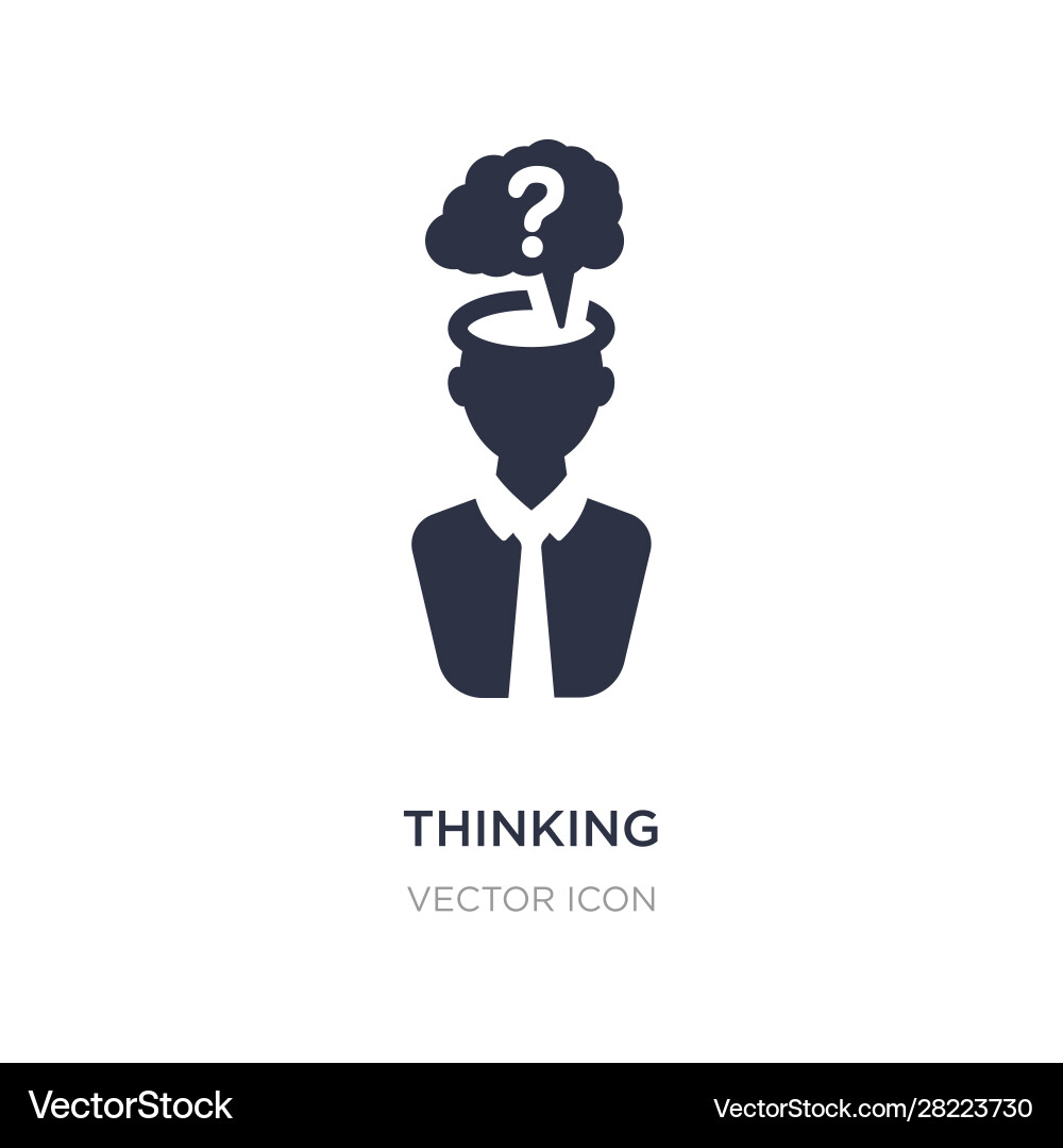 Thinking icon on white background simple element Thinking icon on white background simple element vector image