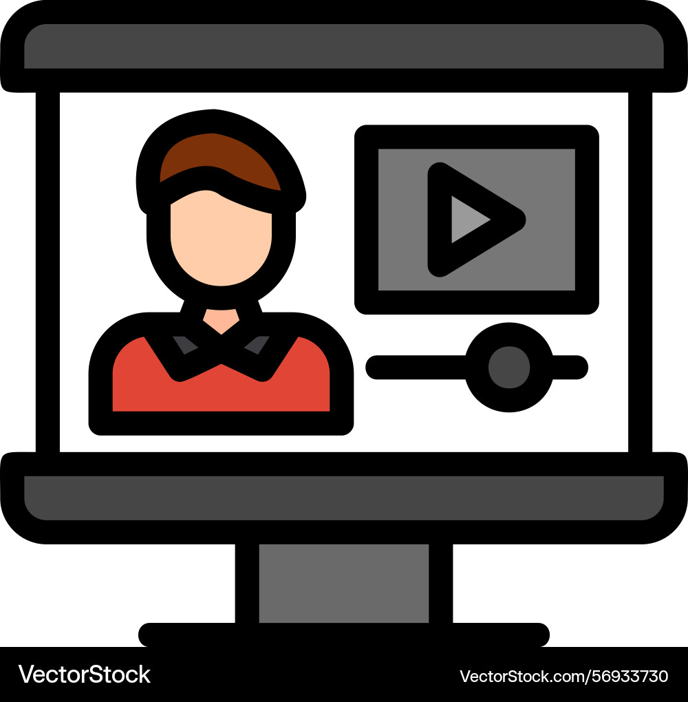Virtual background line filled style icon design Vector Image
