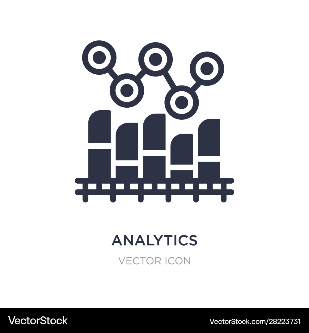 Analytics icon on white background simple element Analytics icon on white background simple element Vector Image