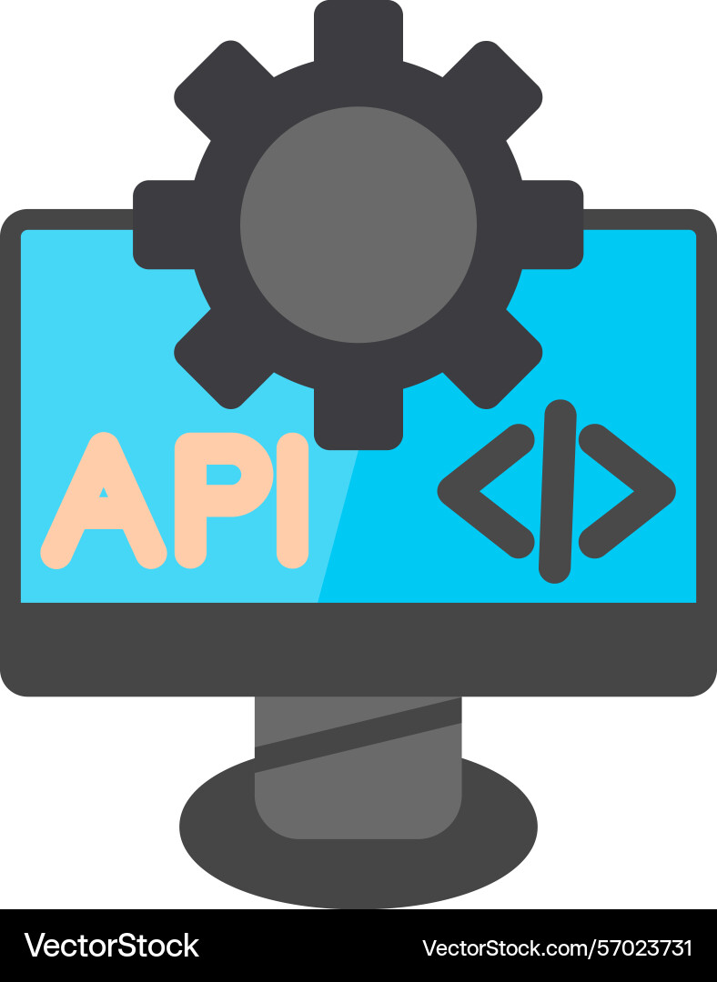Api flat style icon design Vector Image
