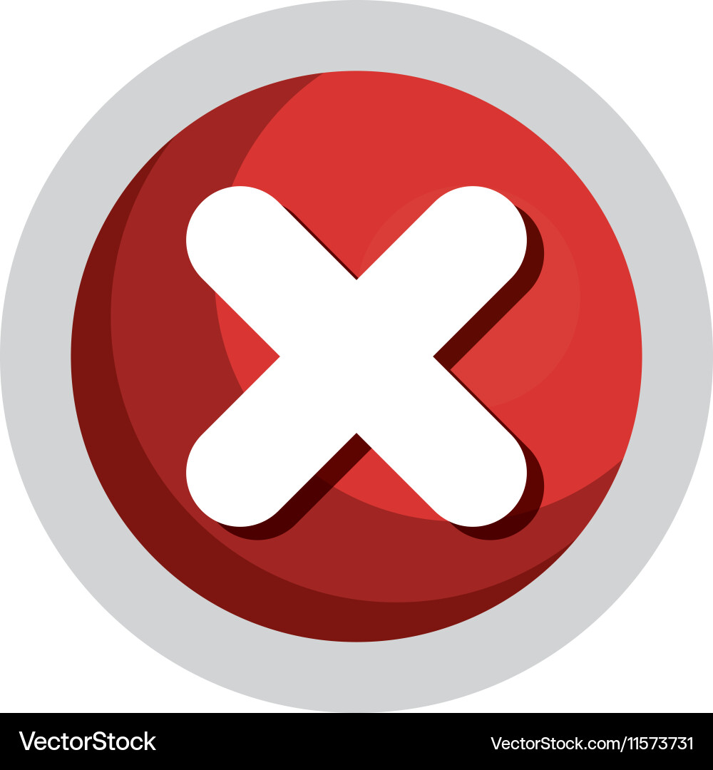 Cross Button Icon vector image