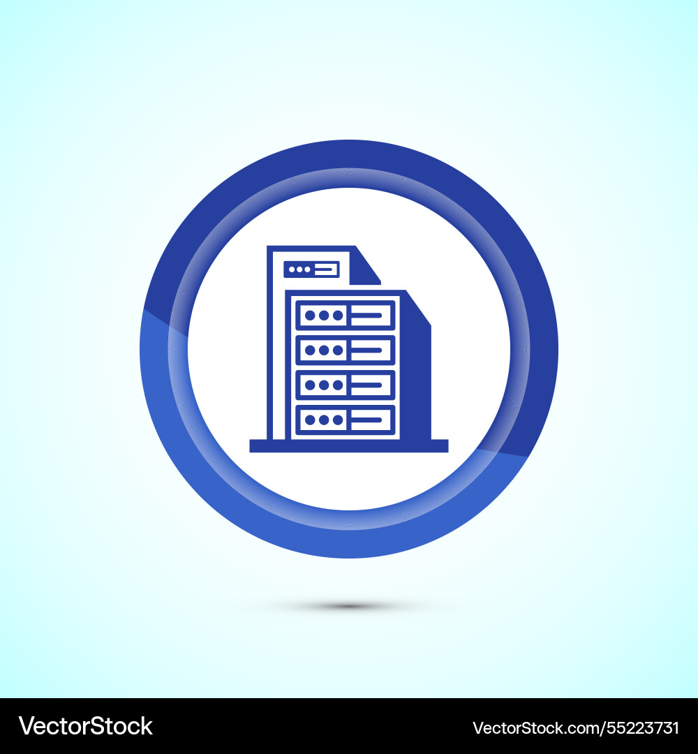 Data center icon design computer server Data center icon design computer server vector image