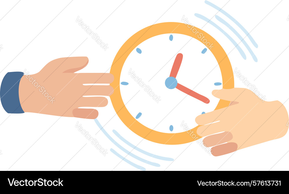 Dynamic hand clock icon for time control design vector image