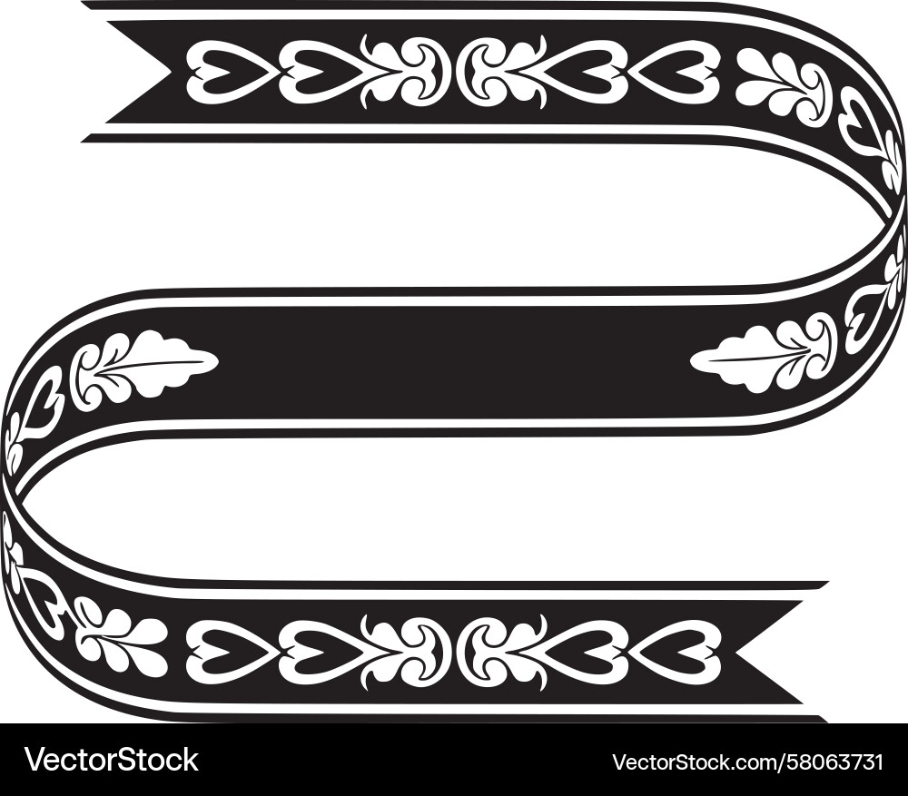 Elegant Scrollwork Ribbon Border Vector Image