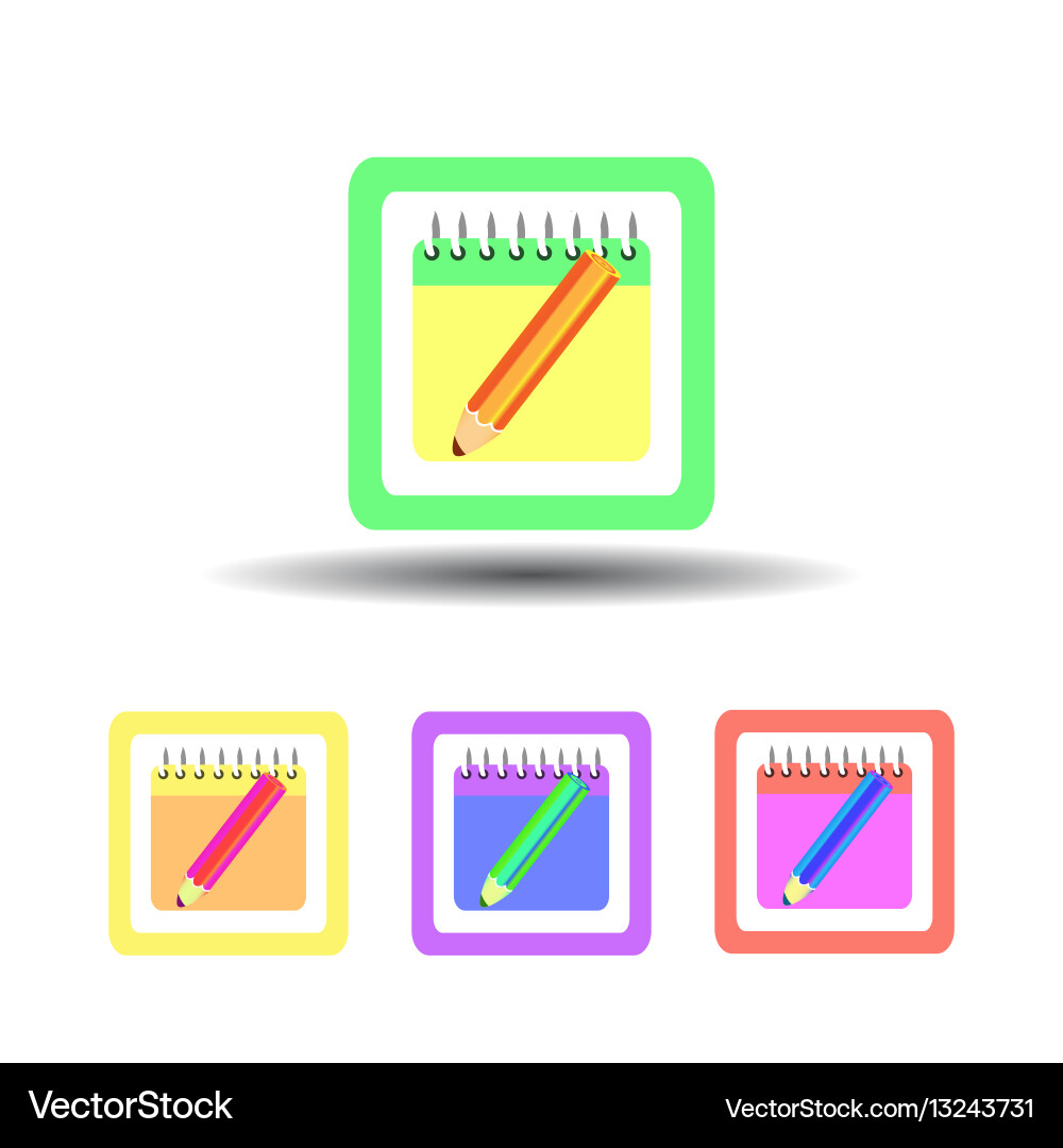 Icon four buttons notebook on a white background vector image