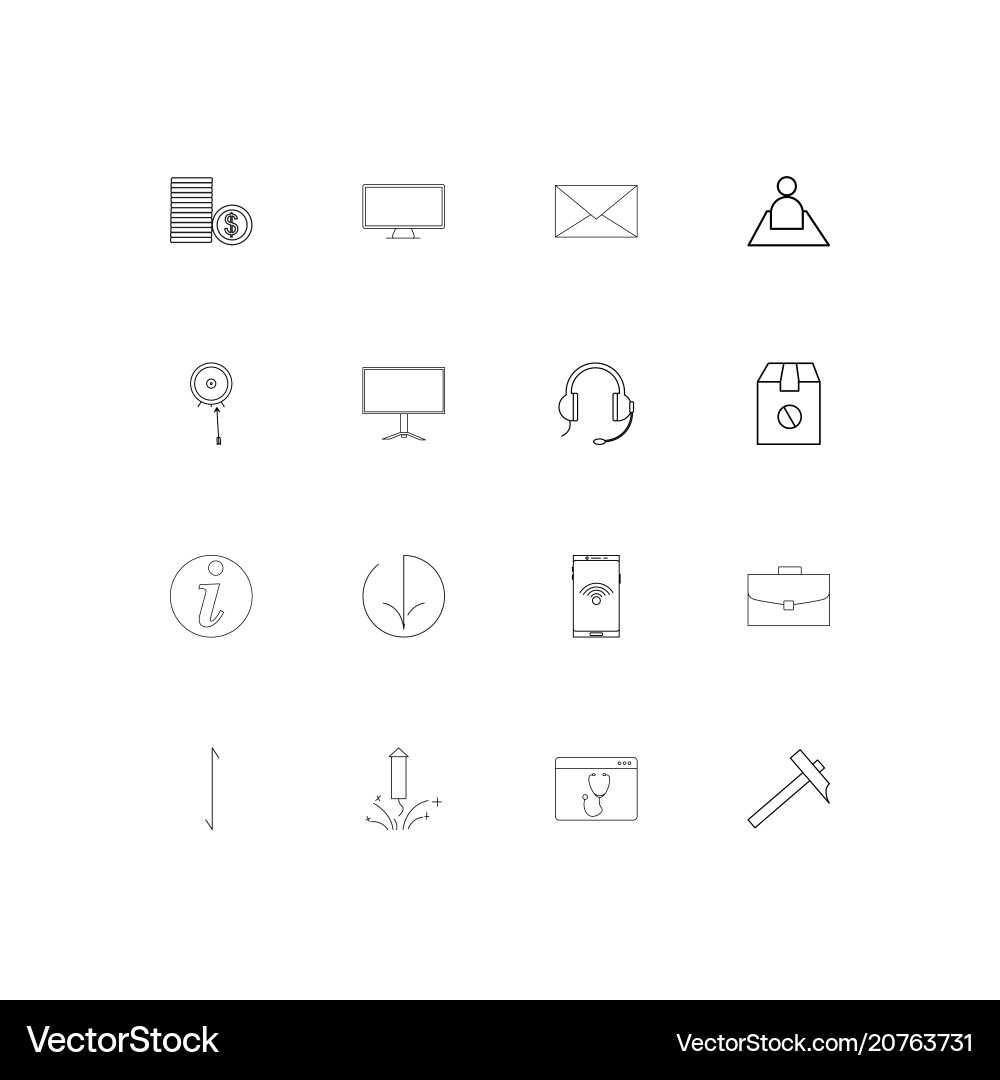 Internet of things linear thin icons set outlined Internet of things linear thin icons set outlined Vector Image