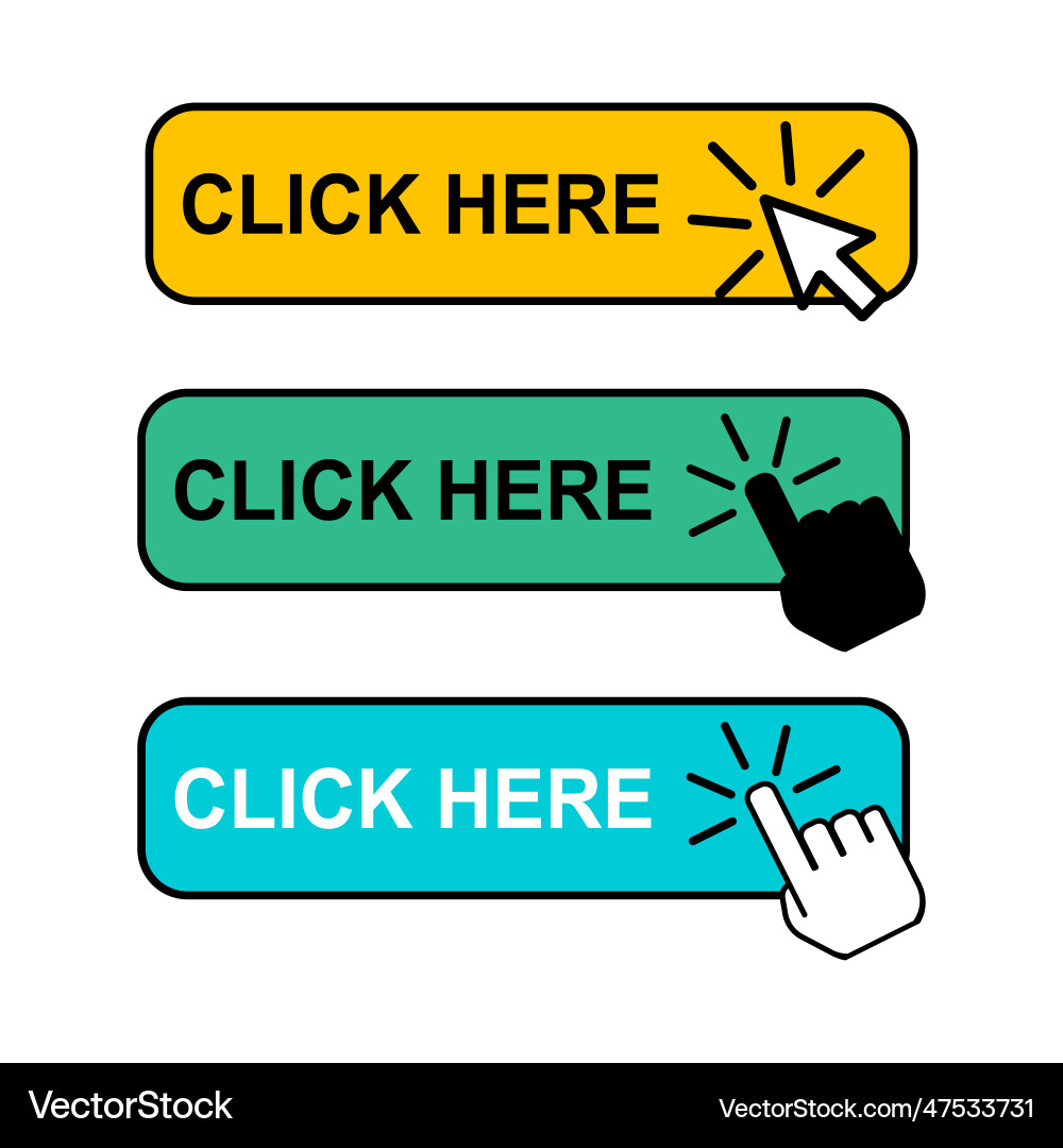 Klicken Sie hier Web-Taste Internet-Flach Klicken Sie hier Web-Taste Internet-Flach vektorbild