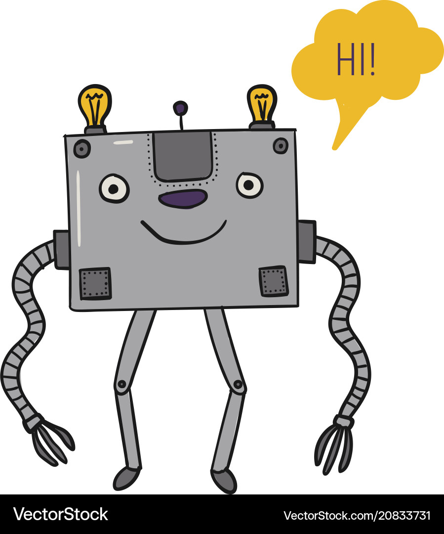 Robot is square bot tell artificial Robot is square bot tell artificial vector image