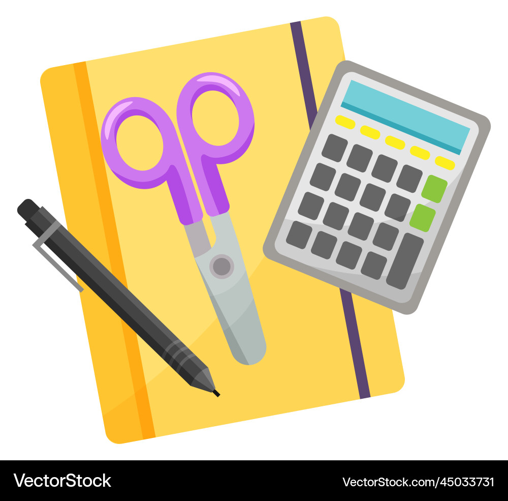 School chancellery office object supplies School chancellery office object supplies vector image