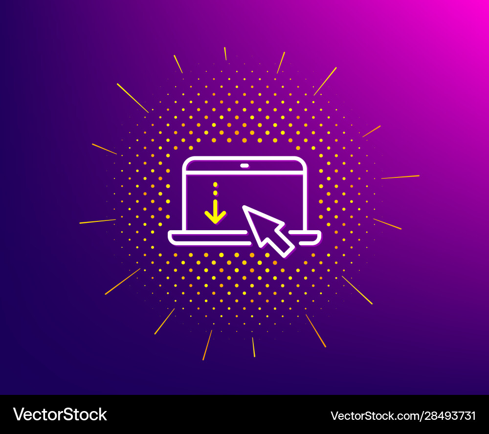 Scroll down laptop line icon scrolling screen Scroll down laptop line icon scrolling screen vector image