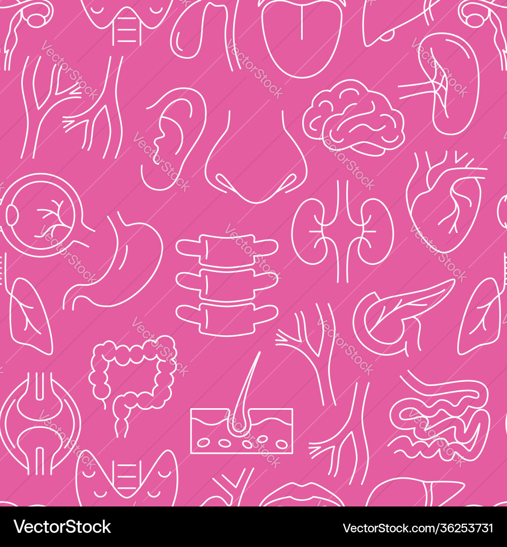 Seamless pattern with human internal organs Seamless pattern with human internal organs vector image