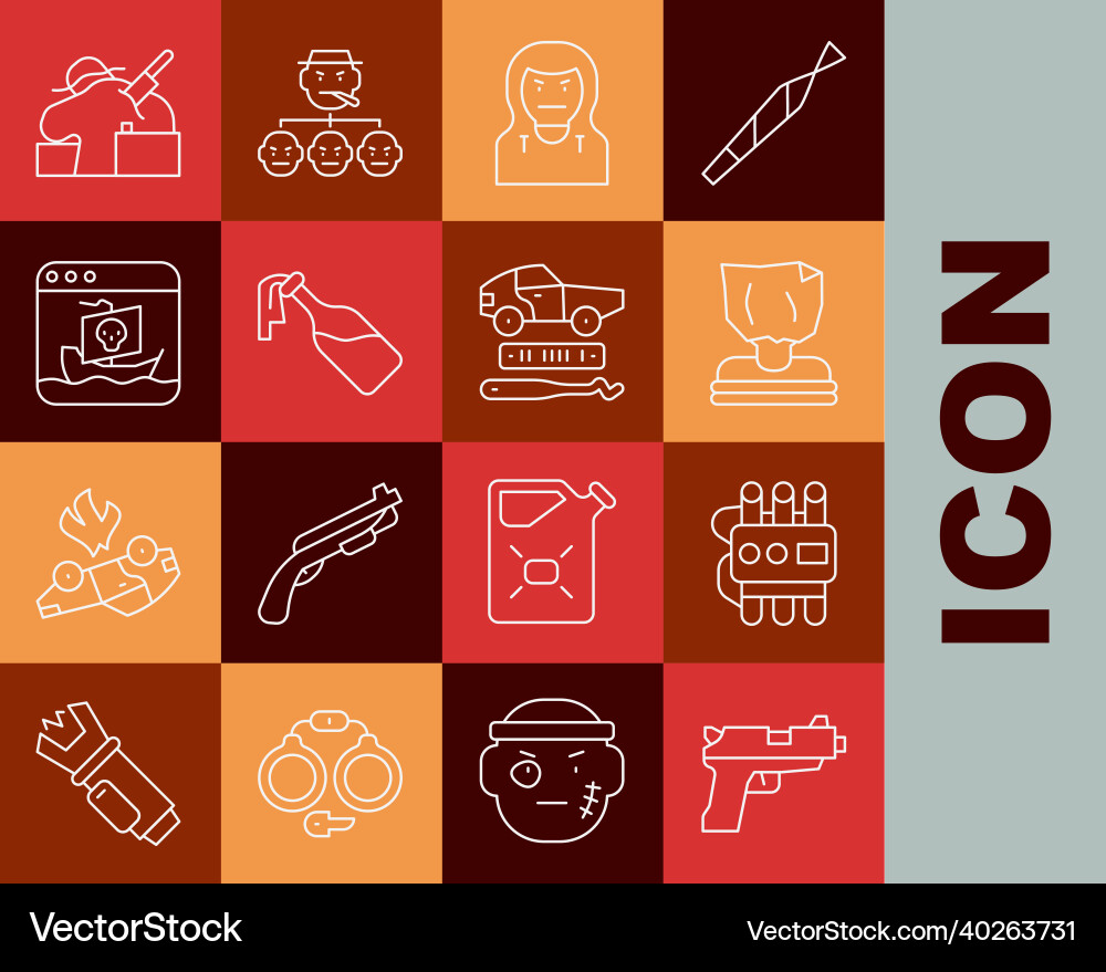 Set line pistol or gun dynamite and timer clock Set line pistol or gun dynamite and timer clock Vector Image
