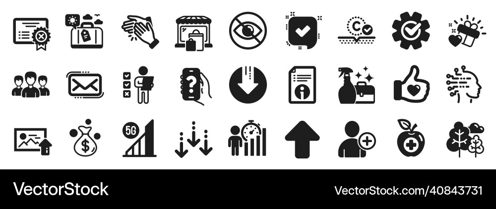 Set of business icons such as clapping hands Set of business icons such as clapping hands vector image