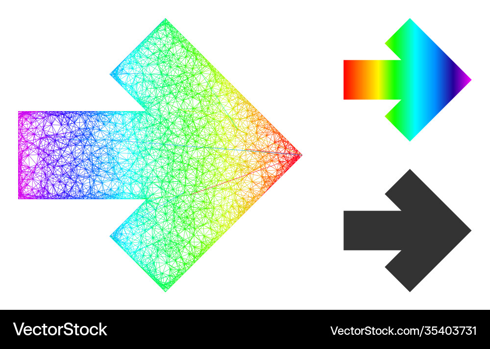 Spectral net mesh gradient arrow right icon Spectral net mesh gradient arrow right icon vector image