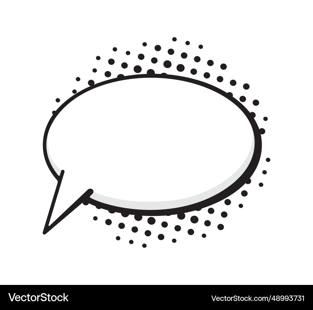 Speech bubble oval shape with dots rays vector image