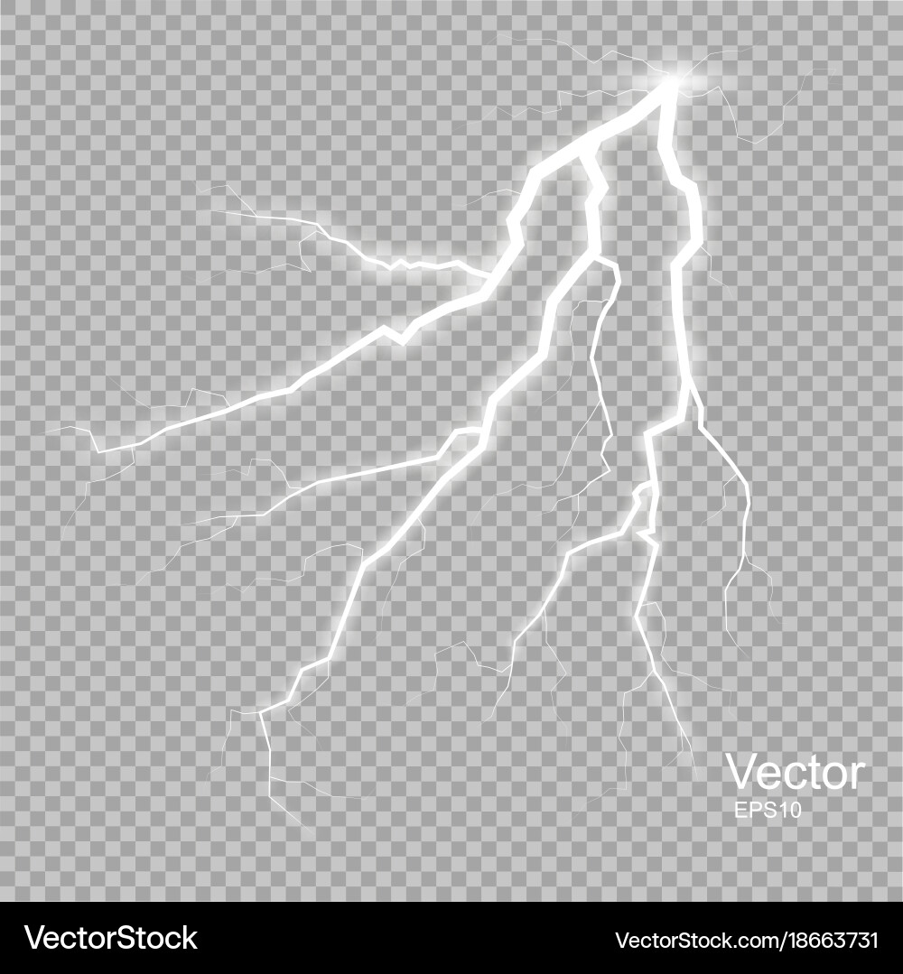 Storm with lightning isolated on transparent Vector Image