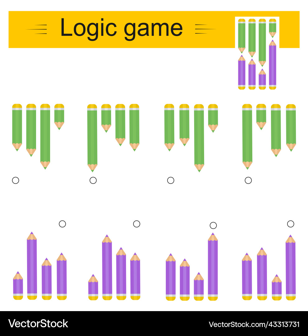 Task for development of attention and logic Task for development of attention and logic vector image