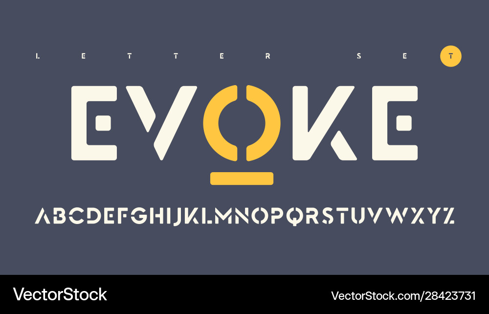 Urban Stencil Font Set vector image