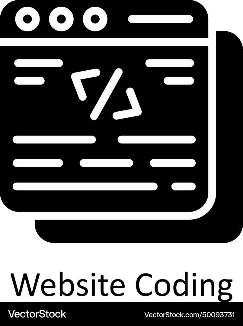 Website coding solid icon style Vector Image